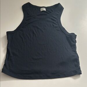Sunday Best Navy Ribbed Crop Tank